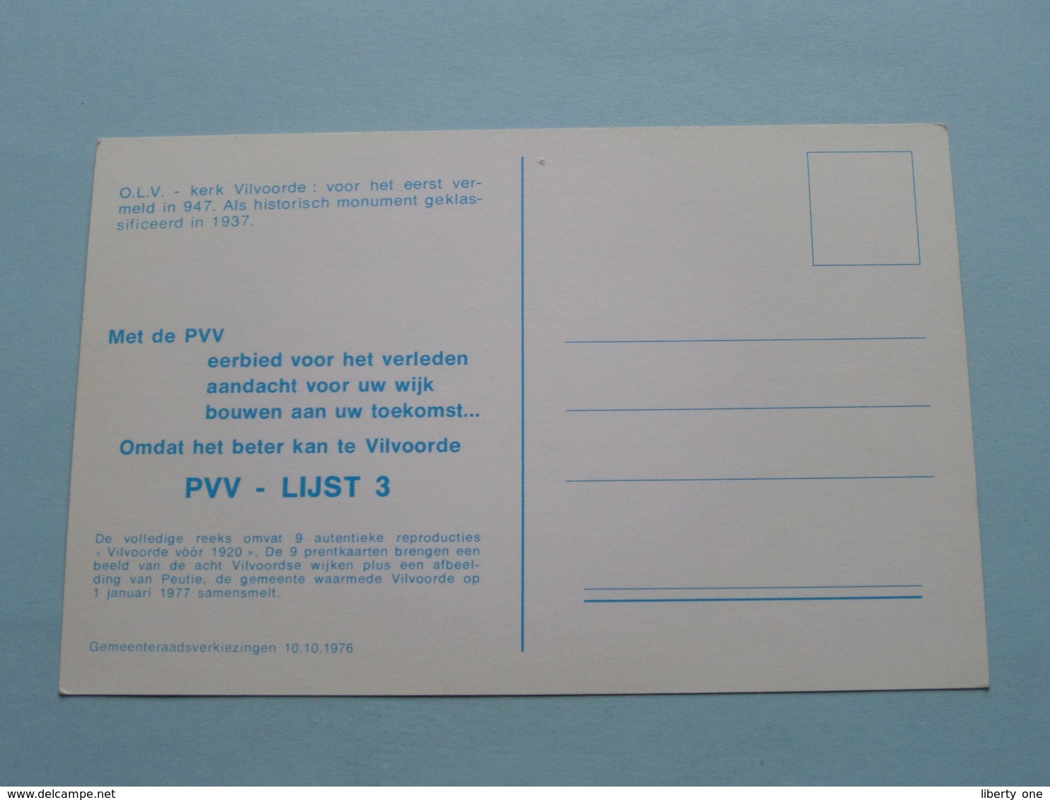 PVV - Lijst 3 VILVOORDE ( Zie Foto Details ) ! - Politieke Partijen & Verkiezingen