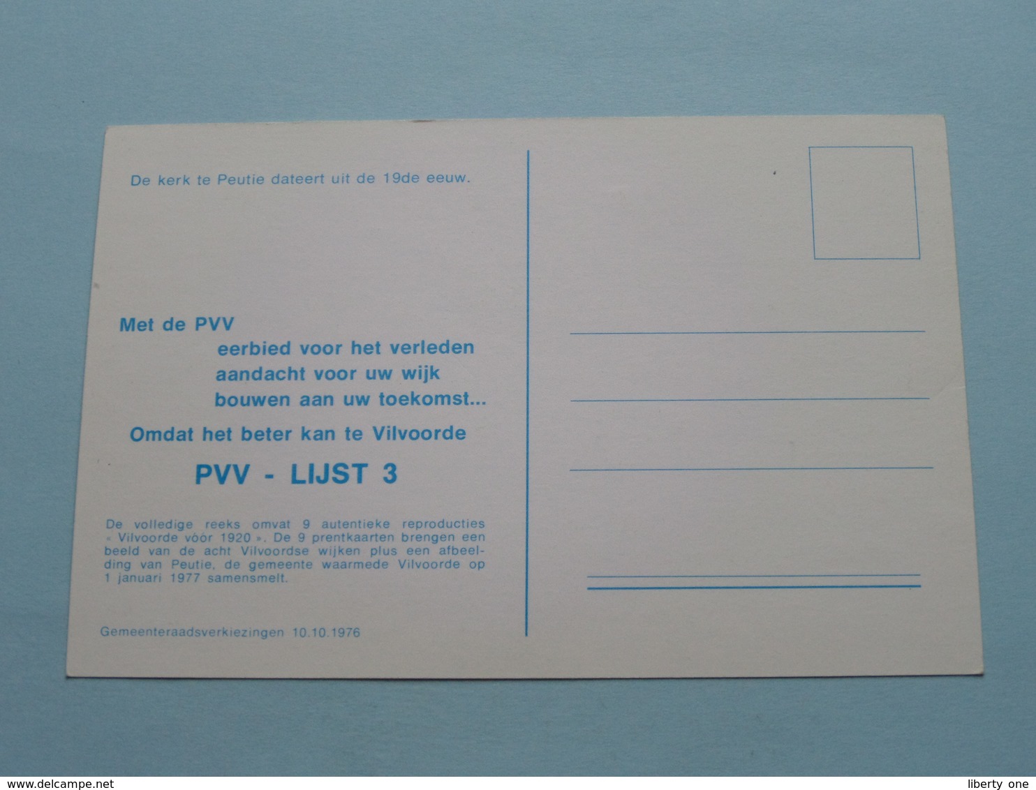 PVV - Lijst 3 VILVOORDE ( Zie Foto Details ) ! - Politieke Partijen & Verkiezingen