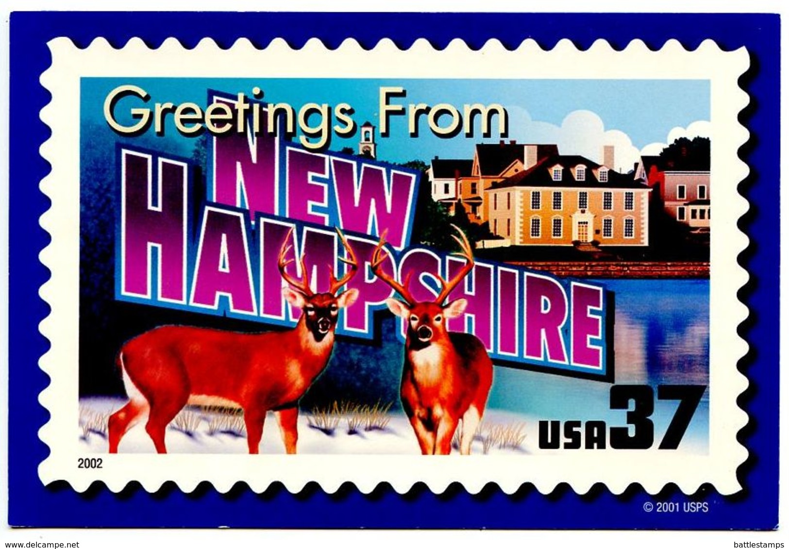 United States Modern Postcard Greetings From New Hampshire - U.S. Stamp - Greetings From...