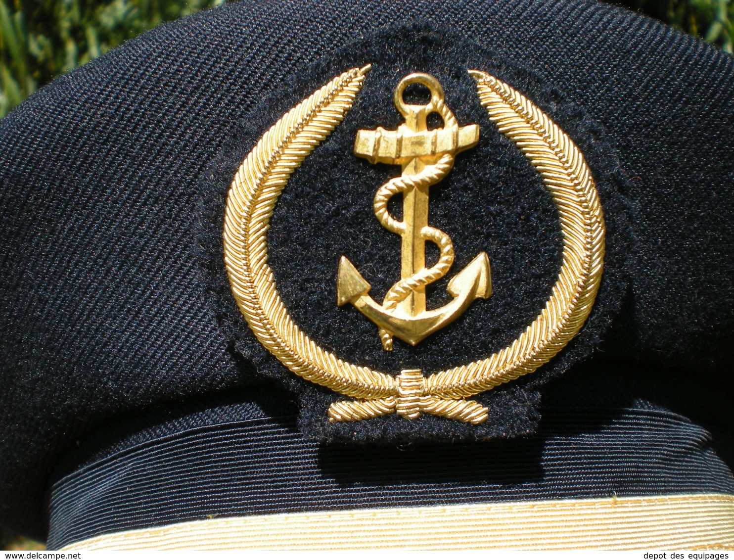 ANCIENNE CASQUETTE MARINE NATIONALE OFFICIER MARINIER Coiffe Bleue - Casques & Coiffures