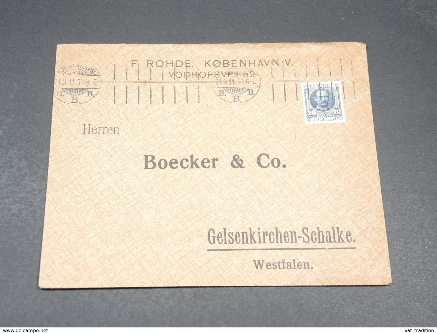 DANEMARK - Enveloppe Commerciale De Vodrofsvej En 1911 - L 19627 - Briefe U. Dokumente