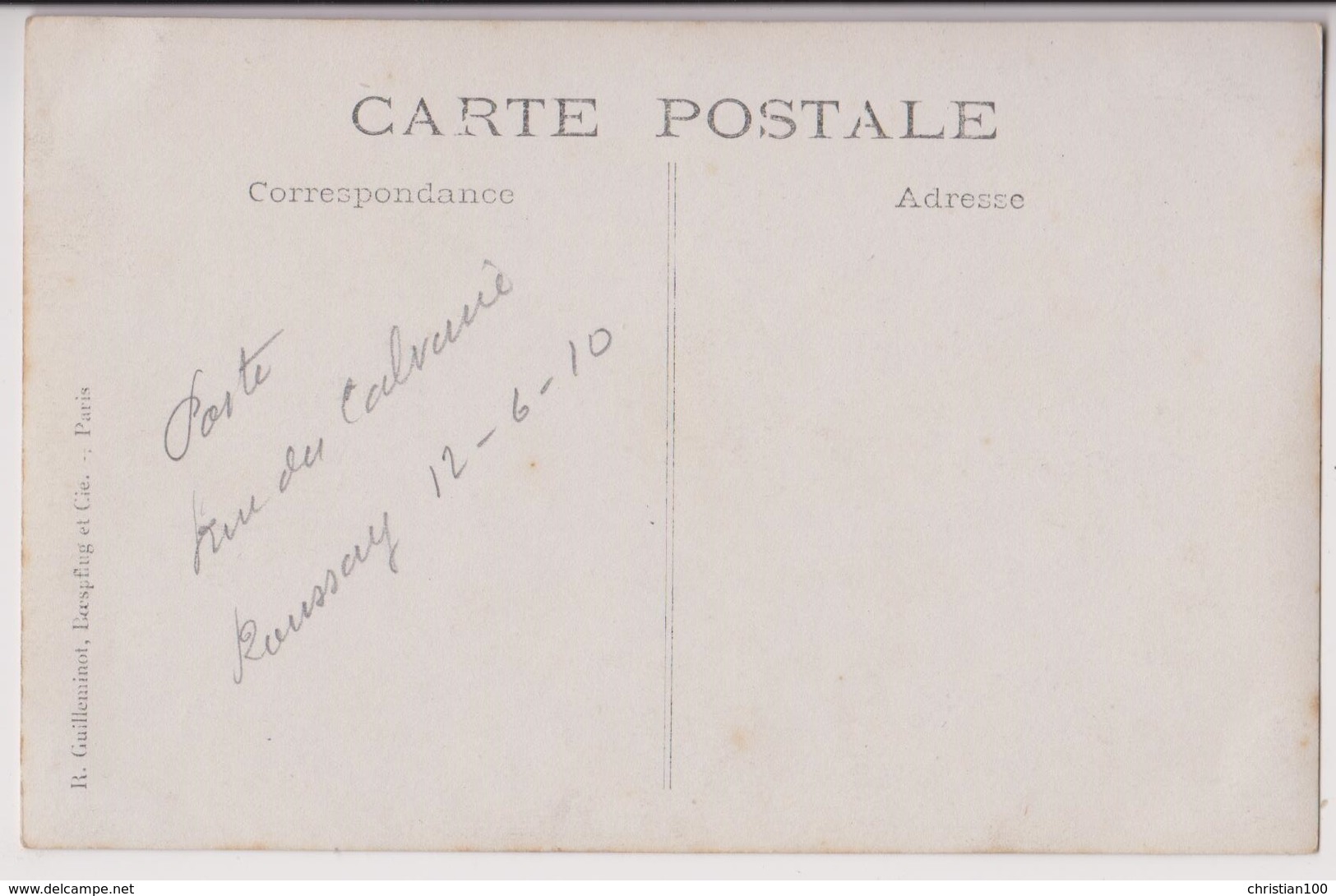 CARTE PHOTO DE ROUSSAY (49) : RUE DU CALVAIRE - LA POSTE - GUILLEMINOT - CLICHE PEU COURANT ?  - ECRITE 1910 - 2 SCANS - - Autres & Non Classés