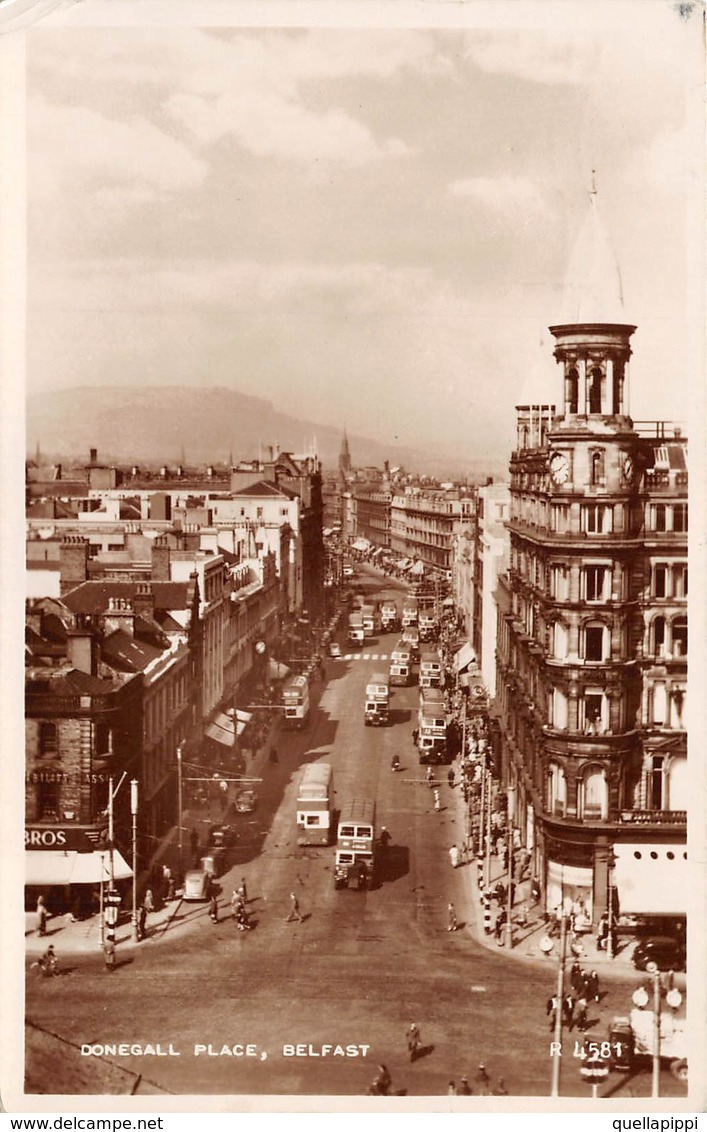 D08082 "BELFAST - DONEGALL PLACE"  ANIMATA, CAMION, AUTO. CART  SPED 1958 - Antrim