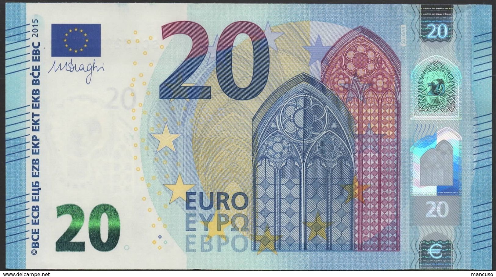 EURO 20  ITALIA SC S016  "32"  DRAGHI  UNC - 20 Euro