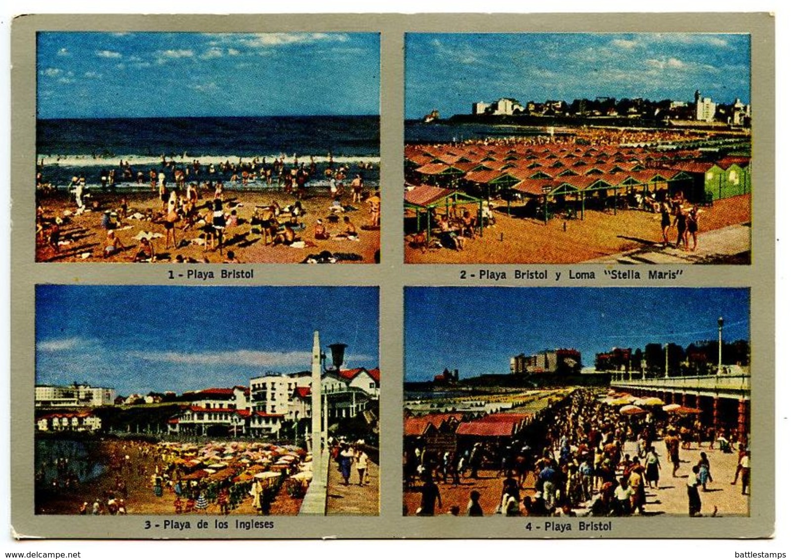 Argentina 1954 Postcard Mar Del Plata - Beaches - Argentina