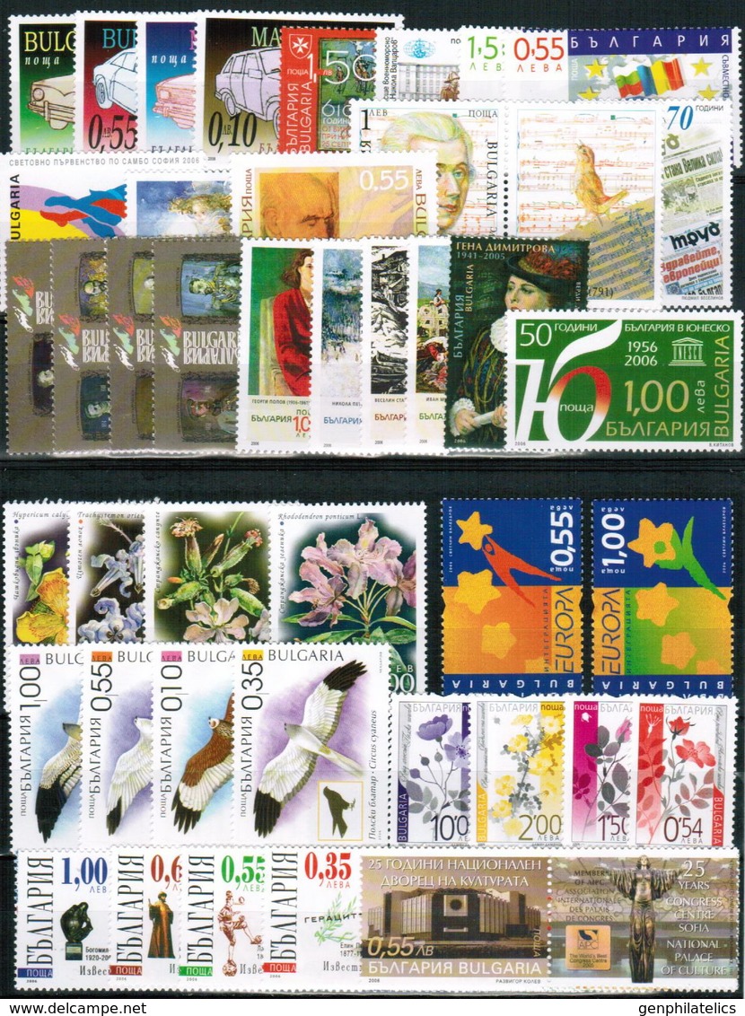 BULGARIA 2006 FULL YEAR SET - 42 Stamps + 11 S/S MNH - Años Completos