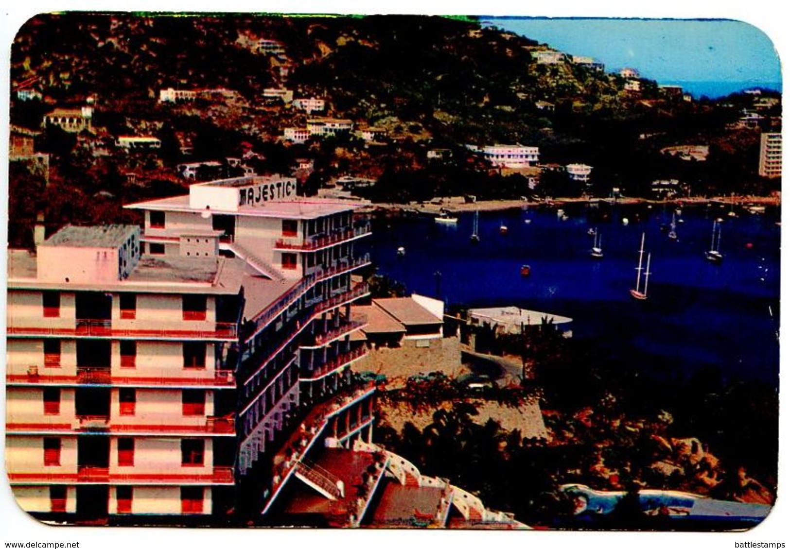 Mexico 1950‘s Postcard Hotel Majestic - Acapulco, Gro. - Mexico