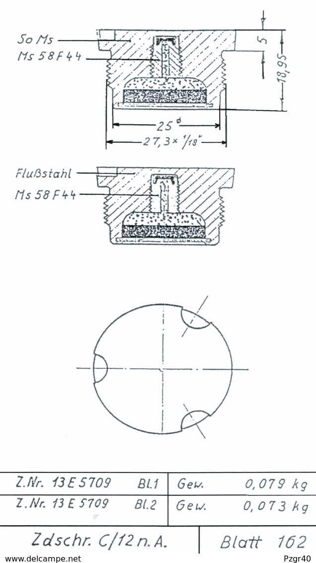 German C/12 NA Primer Brass 1937 8,8 Cm Flak 18 Pak 38 Pak 40 S.F.H 18 Le.I.G. 18 WW2 - Armes Neutralisées