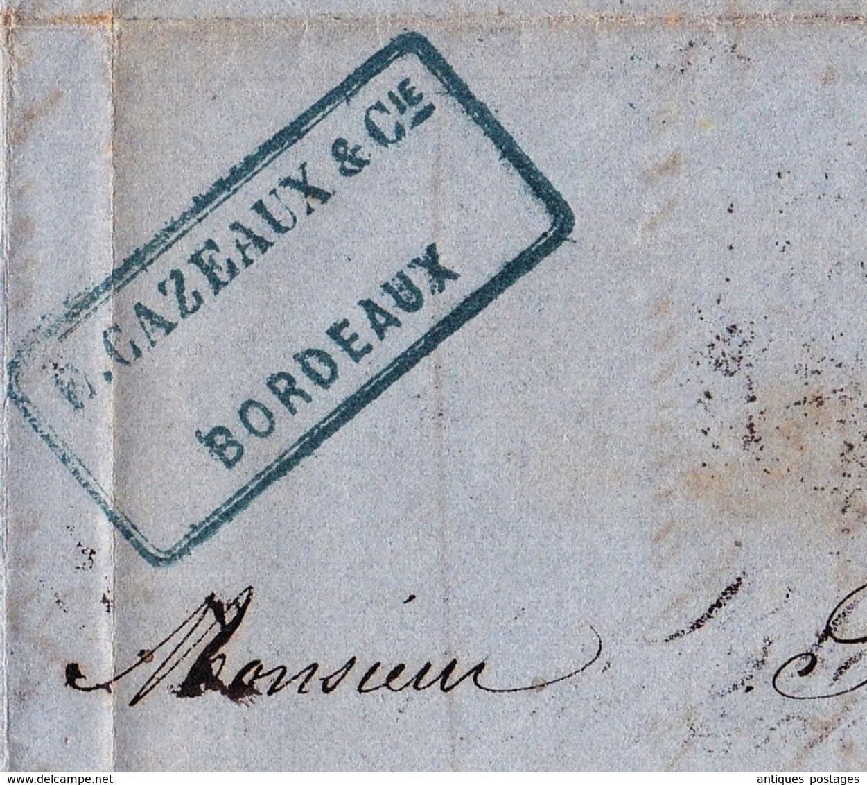 Lettre 1865 Compagnie Vinicole De La Gironde Domaine De Carros Vin Bordeaux Cazeaux & Cie Wine Blivet Le Mans Sarthe - 1849-1876: Période Classique