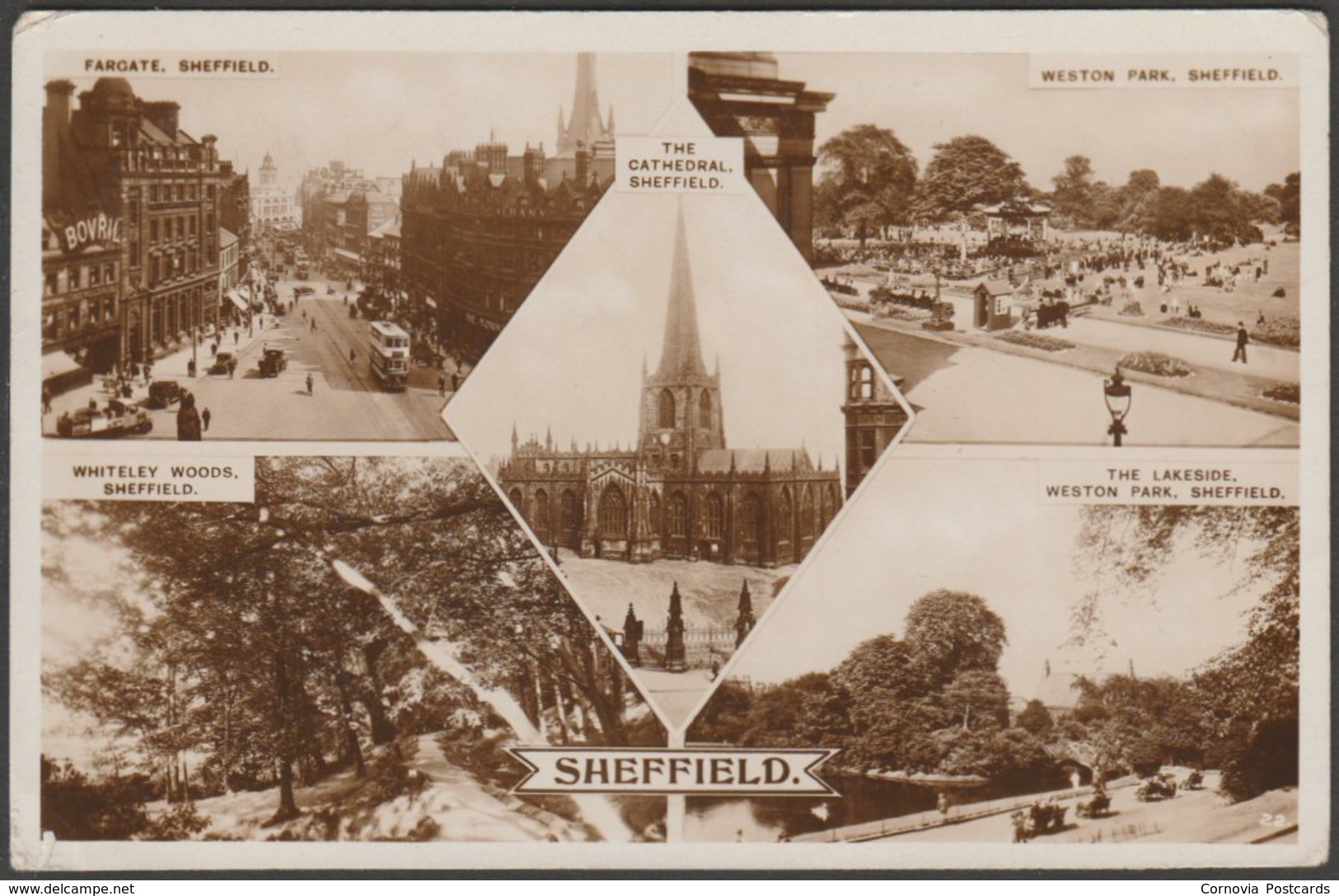 Multiview, Sheffield, Yorkshire, 1932 - RP Postcard - Sheffield