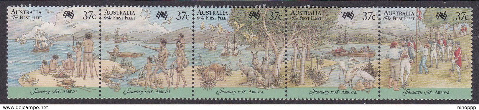 Australia ASC 1115-1119 1988 Australia Bicentennial X The First Fleet Arrival, Mint Never Hinged - Mint Stamps