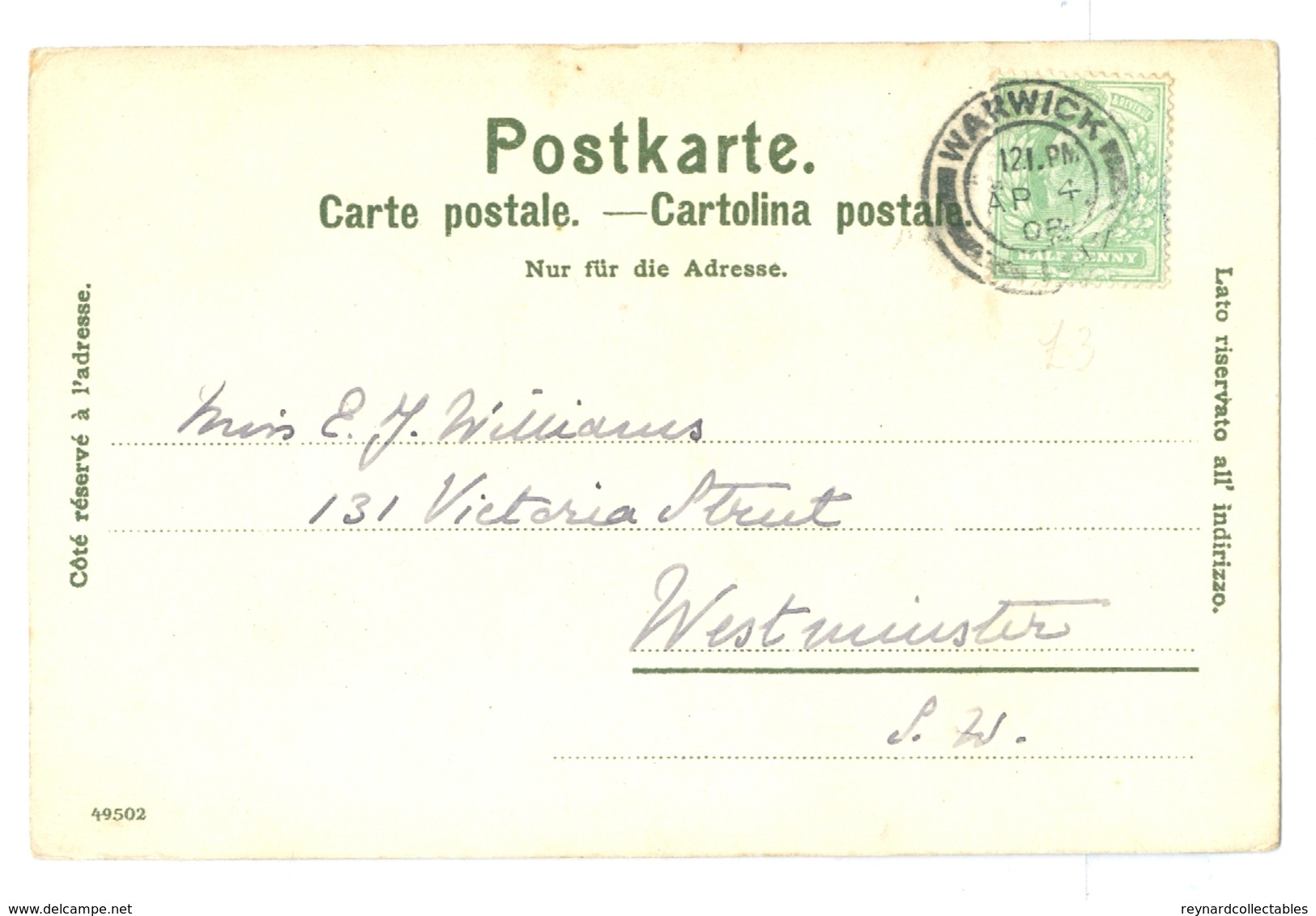1908, Switzerland, Locarno, Manuel Wielandt Litho Art Pc, Used. - Wielandt, Manuel