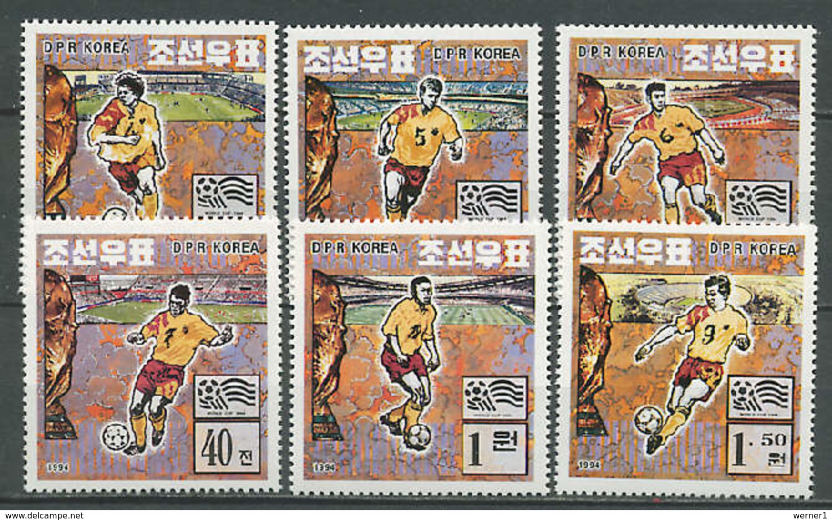 North Korea 1994 Football Soccer World Cup Set Of 6 MNH - 1994 – USA