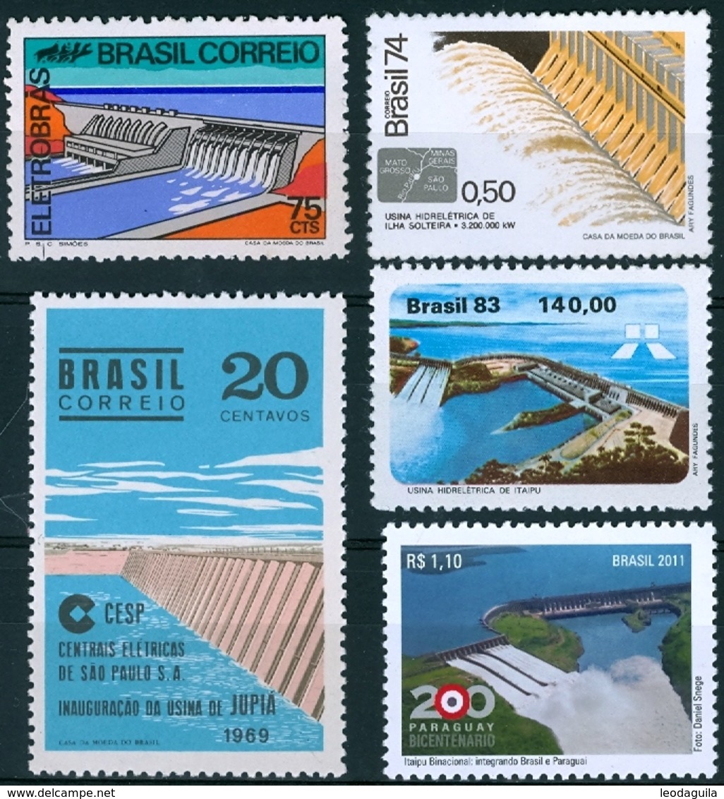 BRAZIL 1974 -  DAMS AND RESERVOIRS  -   5v - Unused Stamps