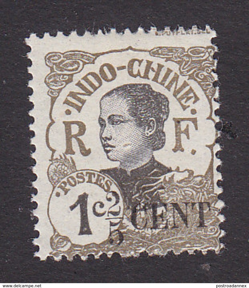 Indo China, Scott #65, Mint Hinged, Annamite Girl Surcharged, Issued 1919 - Neufs