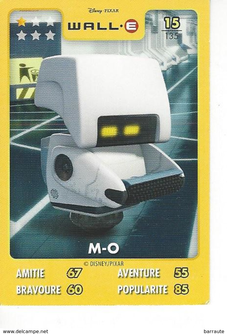 Carte Disney Pixar Auchan 2015  N° 15 WALL.E M-O - Disney