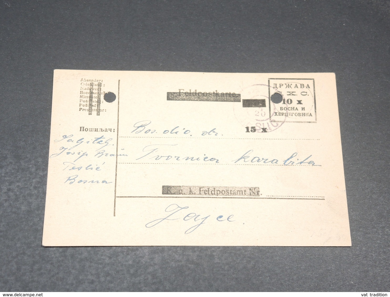 BOSNIE HERZEGOVINE - Entier Postal En 1920 Pour Jajcu - L 19663 - Bosnie-Herzegovine
