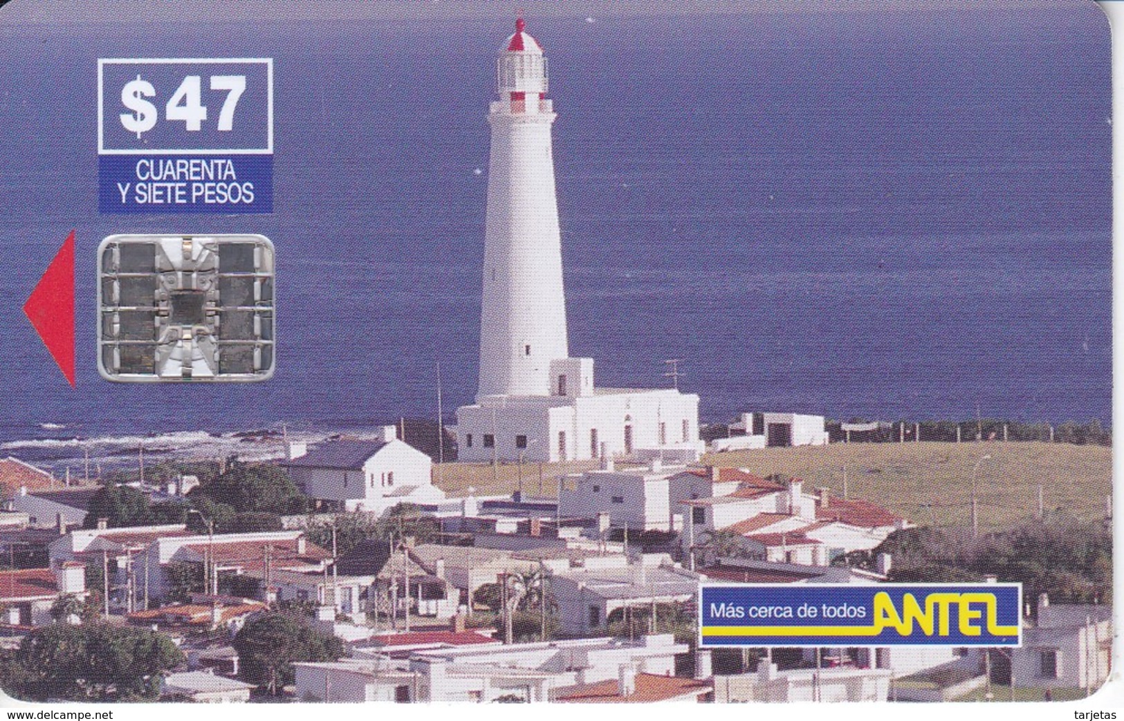 Nº 41 TARJETA DE URUGUAY DE ANTEL DE EL FARO DE LA PALOMA (LIGHTHOUSE) - Leuchttürme