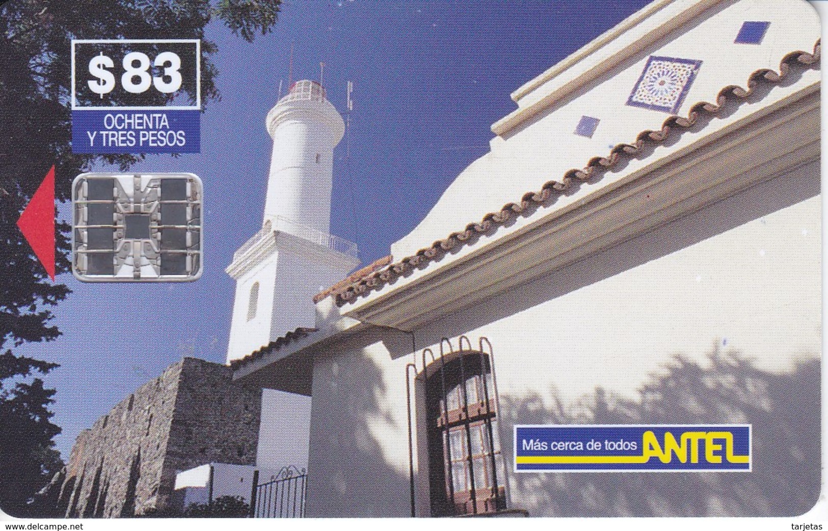 Nº 43 TARJETA DE URUGUAY DE ANTEL DE EL FARO DE COLONIA DEL SACRAMENTO (LIGHTHOUSE) - Lighthouses