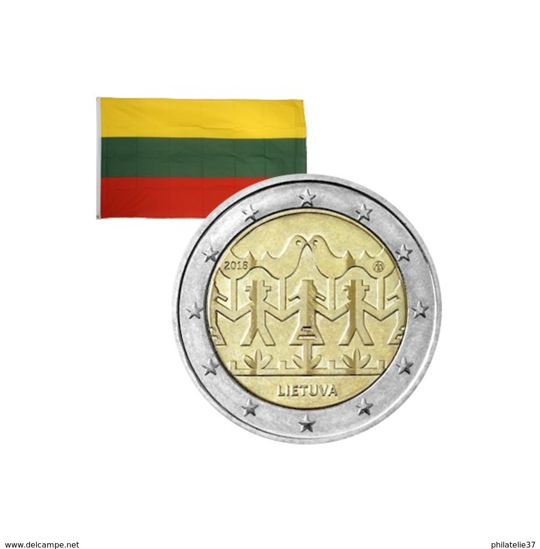 2 Euros Commémorative Lituanie 100 Ans Fête De La Chanson Et De La Danse 2018 - Lituanie