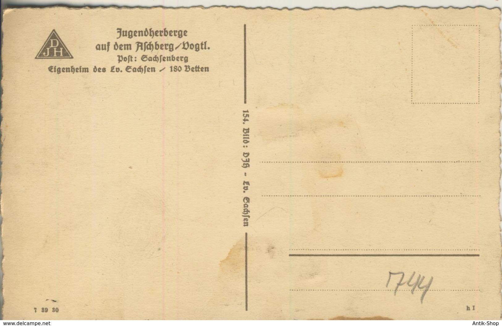 Aschberg / Vogt. V. 1940 Jugendherberge  (744) - Vogtland