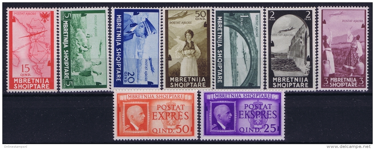 Italian Occupation Of Albania: Sa 5 - 11 + Esp 1 + 2   Mi 313 - 321 Postfrisch/neuf Sans Charniere /MNH/** - Albanie