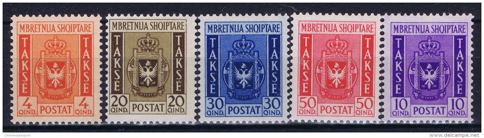 Italian Occupation Of Albania: Sa Segnatasse 1 - 5  Mi 35 - 39 Postfrisch/neuf Sans Charniere /MNH/** - Albania