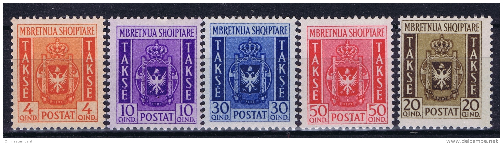 Italian Occupation Of Albania: Sa Segnatasse 1 - 5  Mi 35 - 39 Postfrisch/neuf Sans Charniere /MNH/** - Albanië