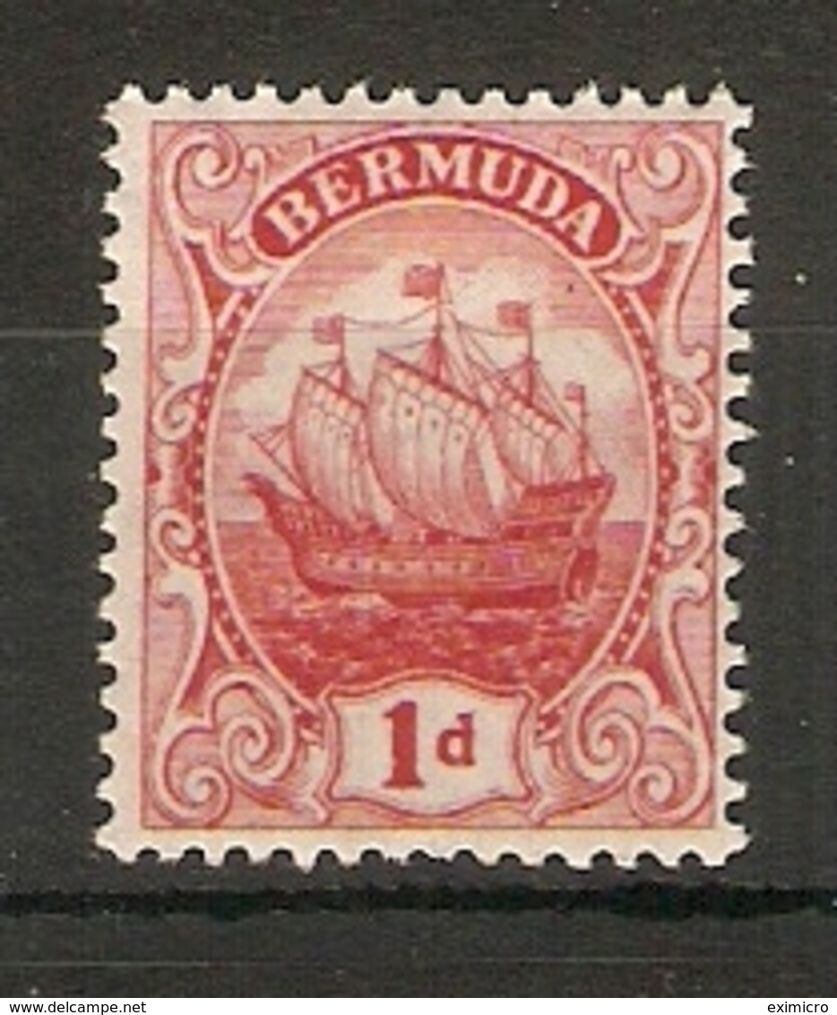 BERMUDA 1910 1d RED SG 46 WATERMARK MULTIPLE CROWN CA VERY LIGHTLY MOUNTED MINT Cat £20 - Bermuda