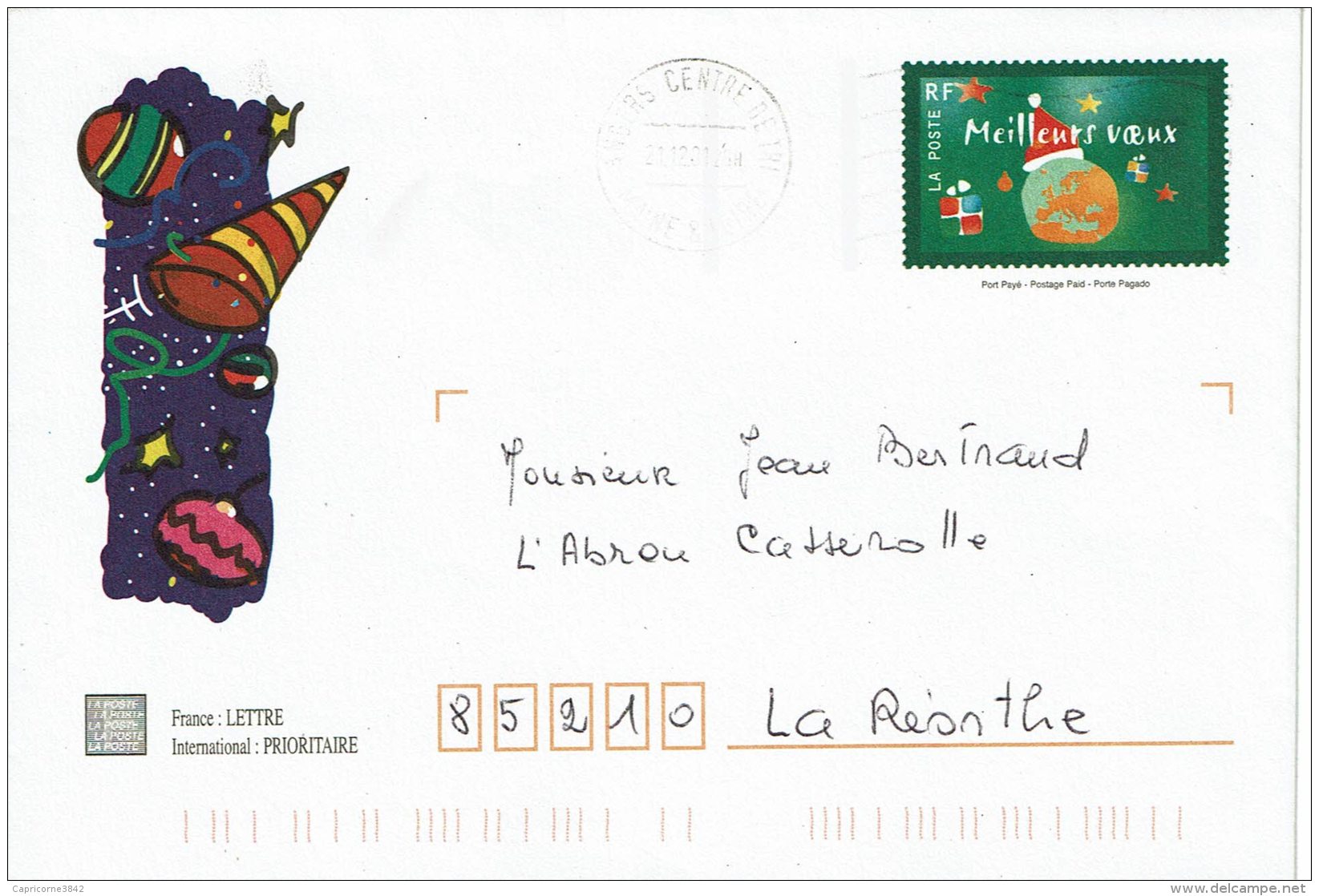 2001 - Enveloppe Entier Postal - Meilleurs V&oelig;ux 2001 (tp N°3364) - PAP:  Varia (1995-...)