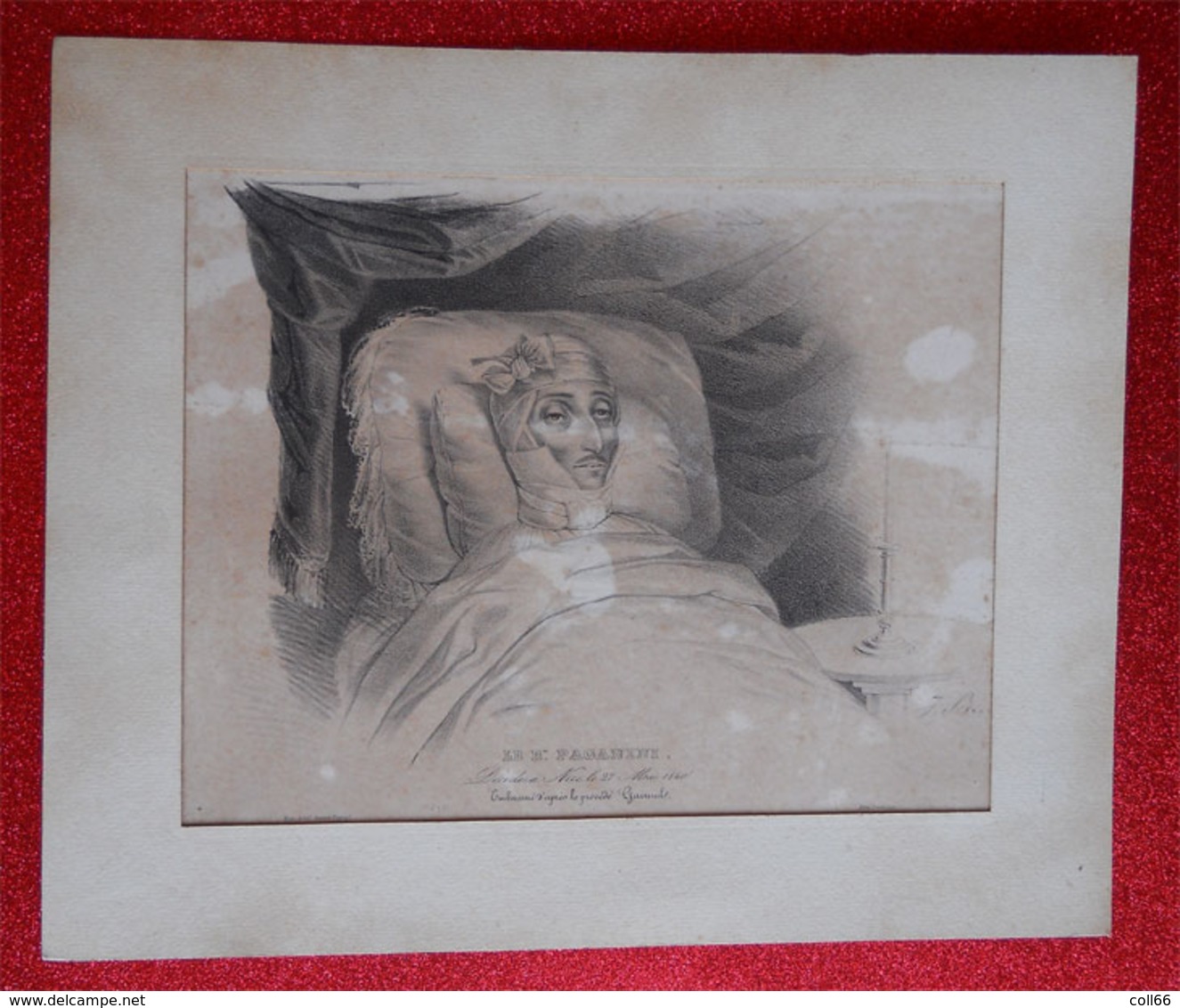 1840 RRRARE Litho Corps Du Baron Nicolo Paganini Violoniste Embaumé à Nice Par Procédé Gannal Embalming (IFT) - Historische Dokumente