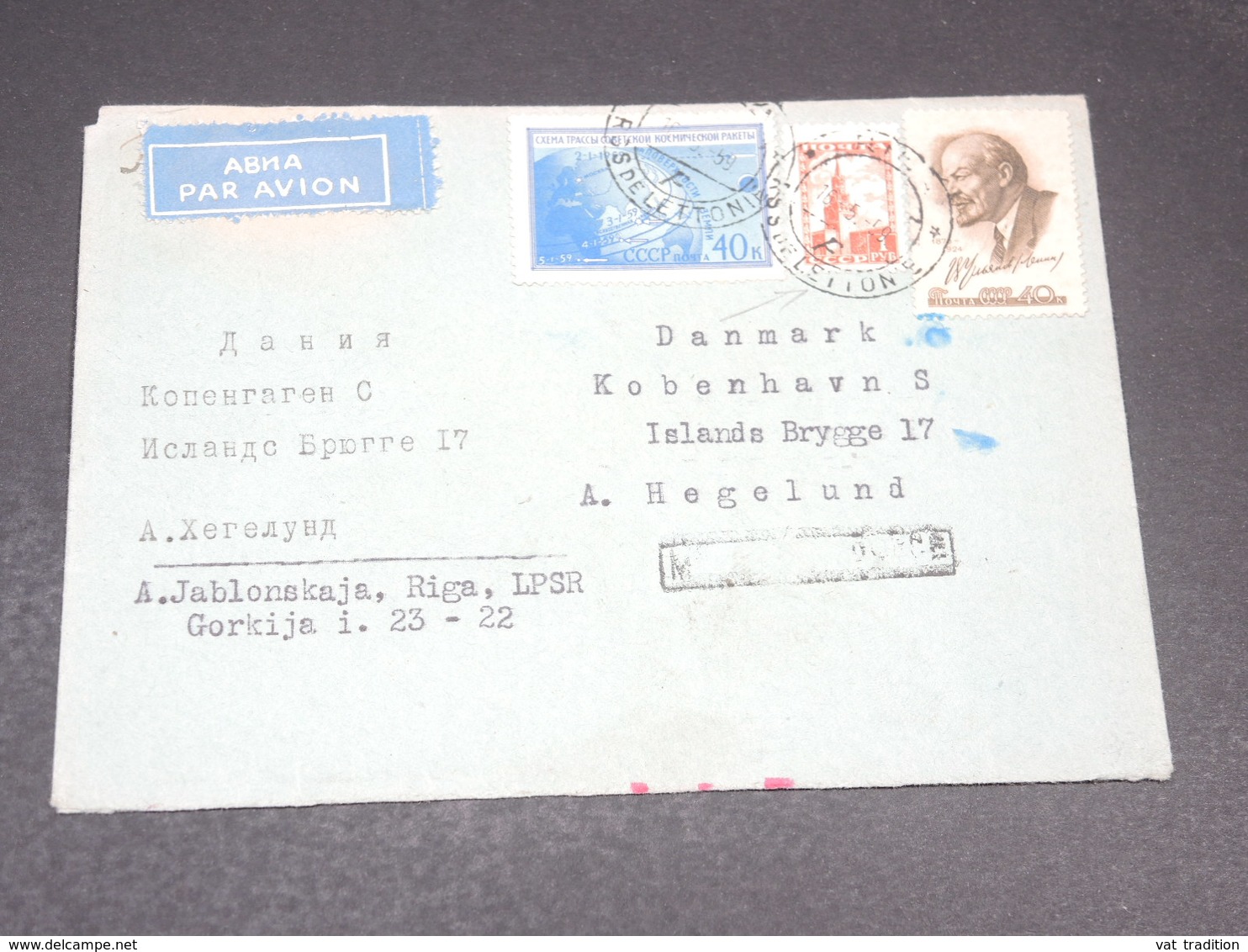 U.R.S.S. - Enveloppe De Riga Pour Le Danemark En 1959 - L 19667 - Cartas & Documentos