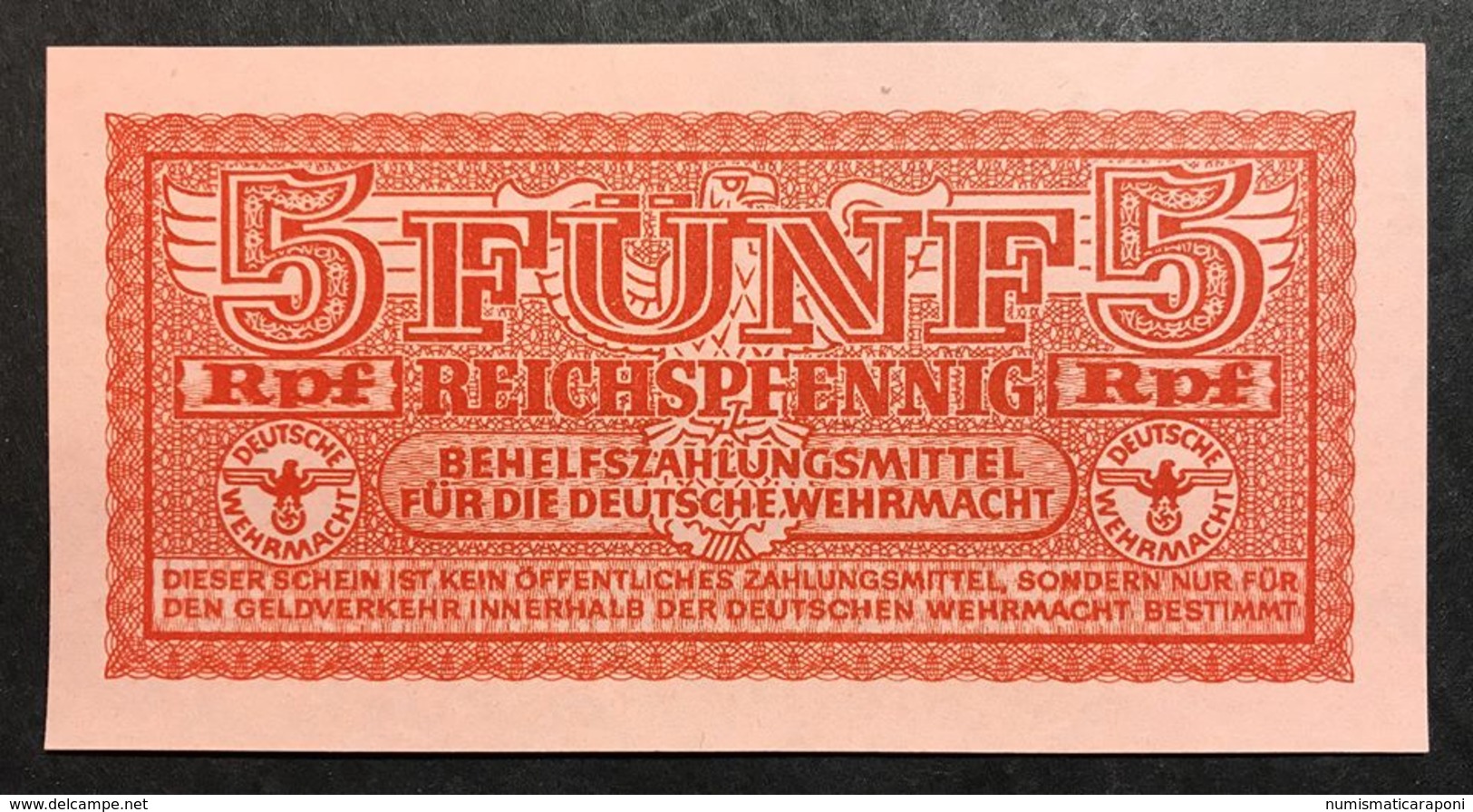 GERMANIA ALEMANIA GERMANY  Wehrmacht  5 Reichspfennig 1942 Wehrmacht Auxiliary Payment Certificate FdsLOTTO 2001 - Sonstige & Ohne Zuordnung