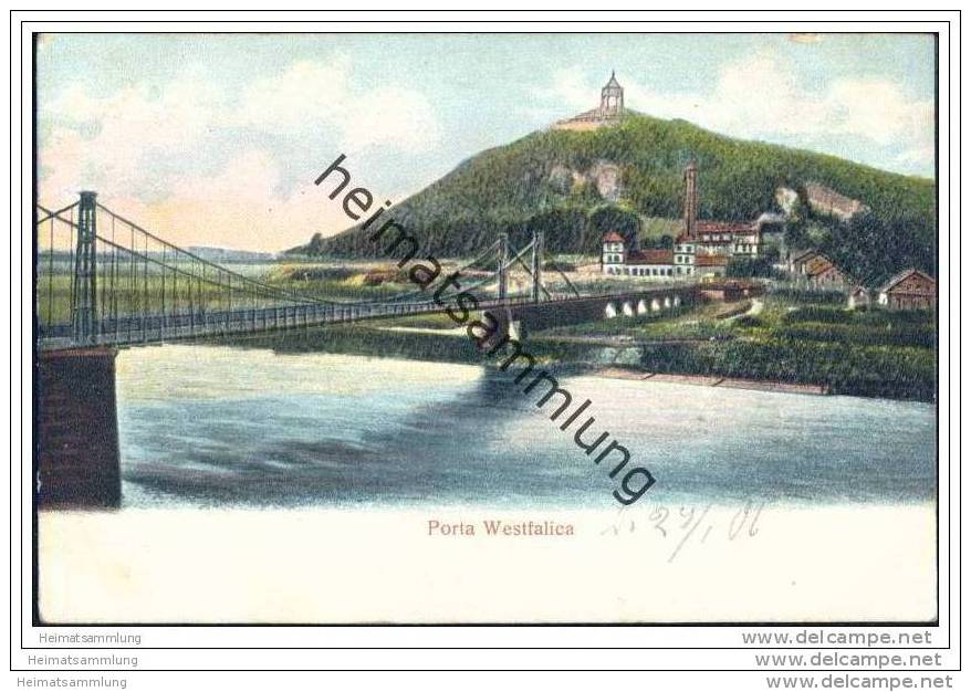 Porta Westfalica - Prägedruck - Reliefkarte - Porta Westfalica