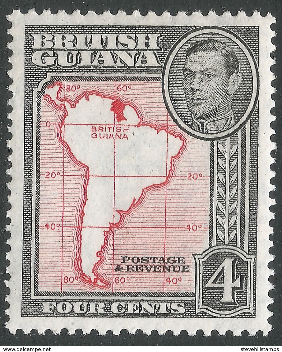 British Guiana. 1938-52 KGVI. 4c MH. P13X14 SG 310b - British Guiana (...-1966)