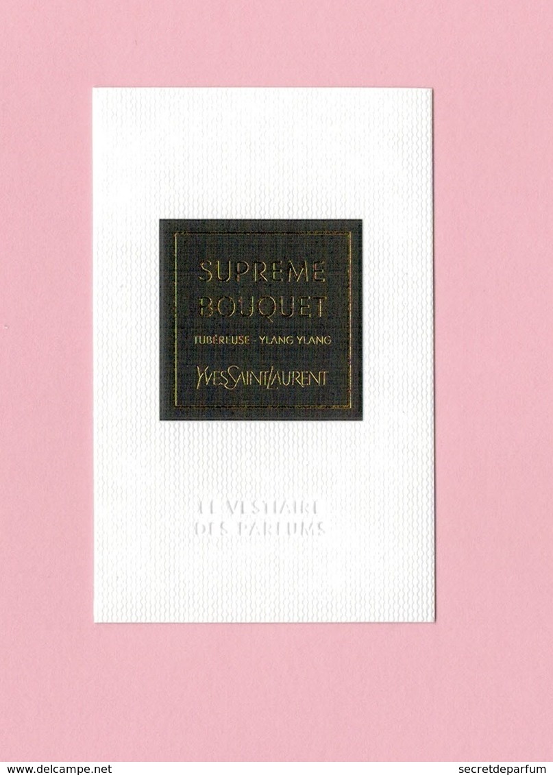 Cartes Parfumées Carte  SUPRÊME BOUQUET  De YVES SAINT LAURENT LE VESTIAIRE DES PARFUMS - Modern (from 1961)