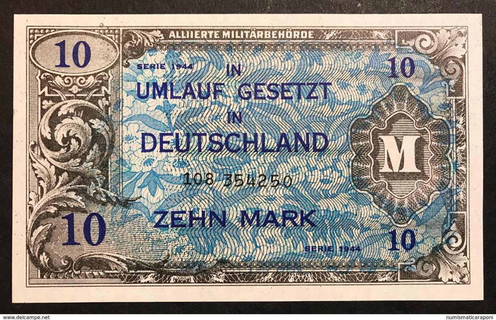 GERMANIA GERMANY ALLIED OCCUPATION WW2 10 MARK 1944 Fds LOTTO 2005 - Other & Unclassified