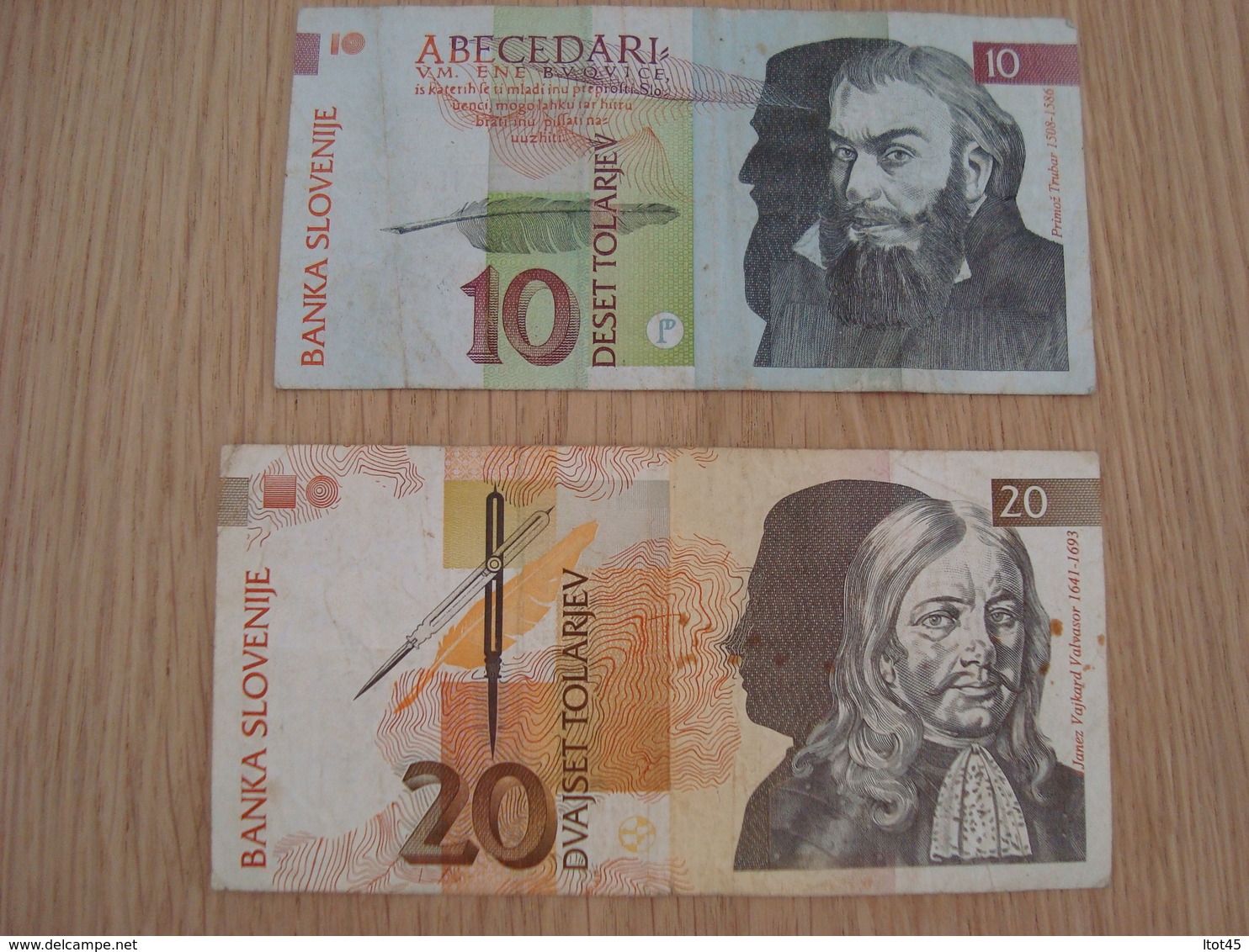 LOT DE 2 BILLETS BANKA SLOVENIJE 10 ET 20 - Slovenia