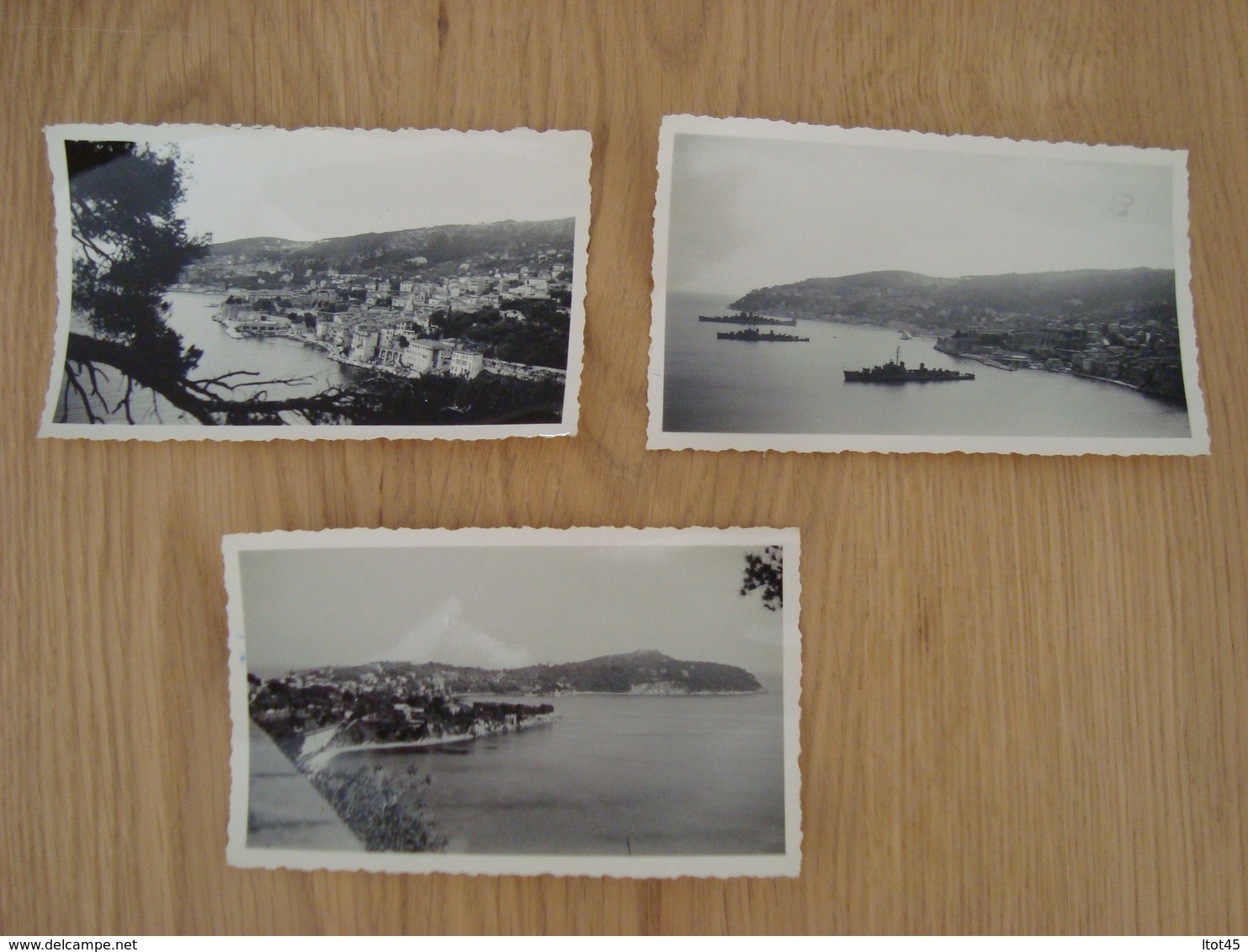 LOT DE 3 PHOTOS BAIE DE VILLEFRANCHE SUR MER 1949 - Orte