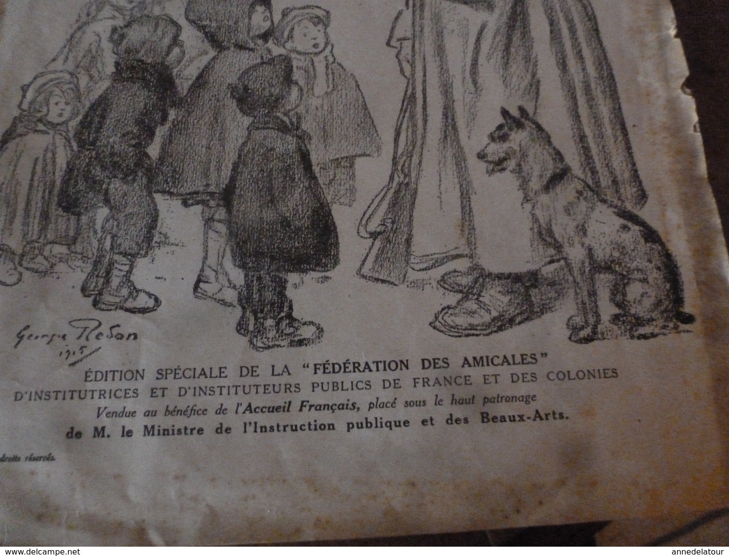 1915 Plaquette "L'ACCUEIL FRANCAIS"  édit Par La Fédération Des Amicales D'Institutrices Et D'Instituteurs De France;etc - Collections