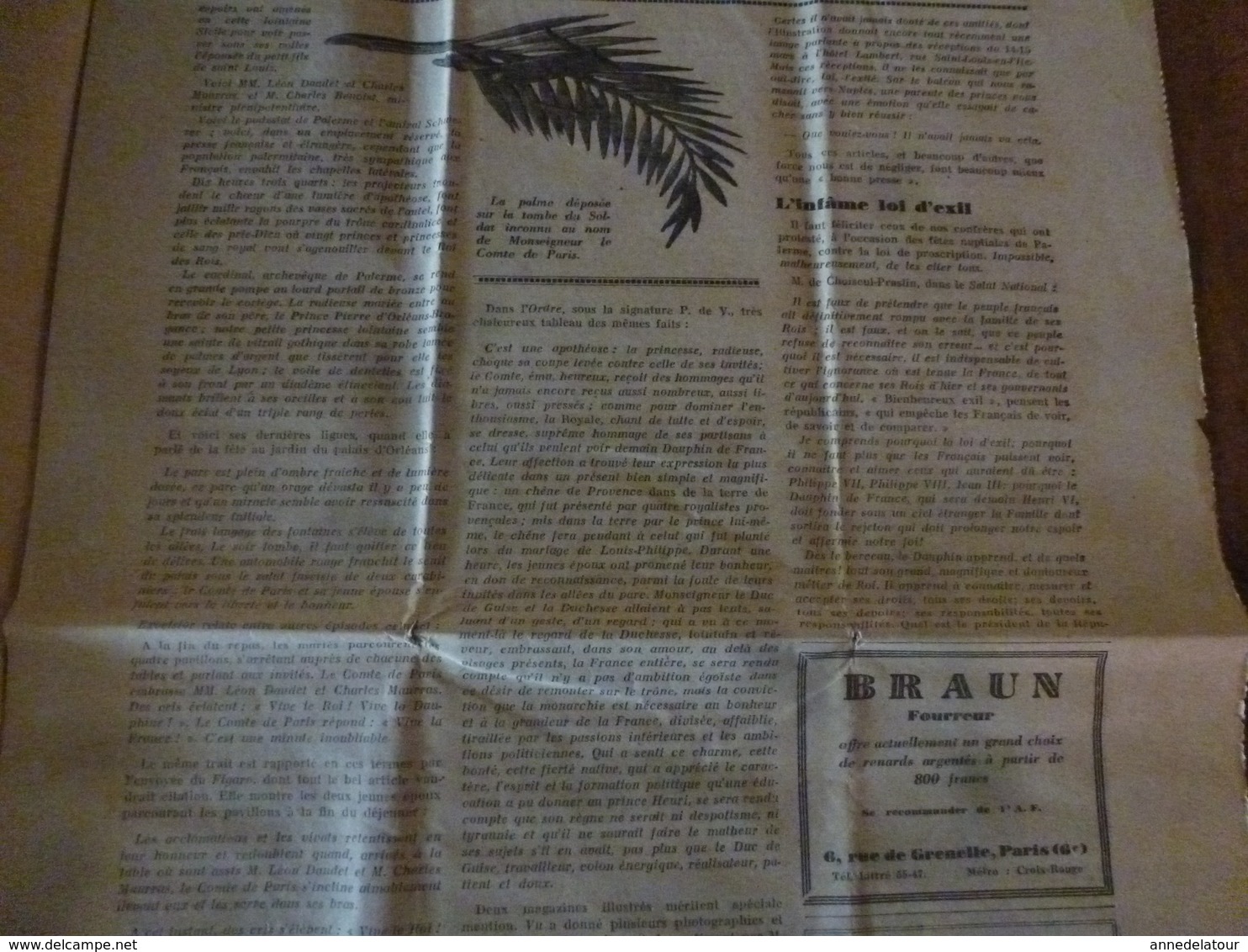 1931 N° Spécial de L'ACTION FRANCAISE ---> Le mariage du Dauphin (Journal monarchiste virulent, antisémite)