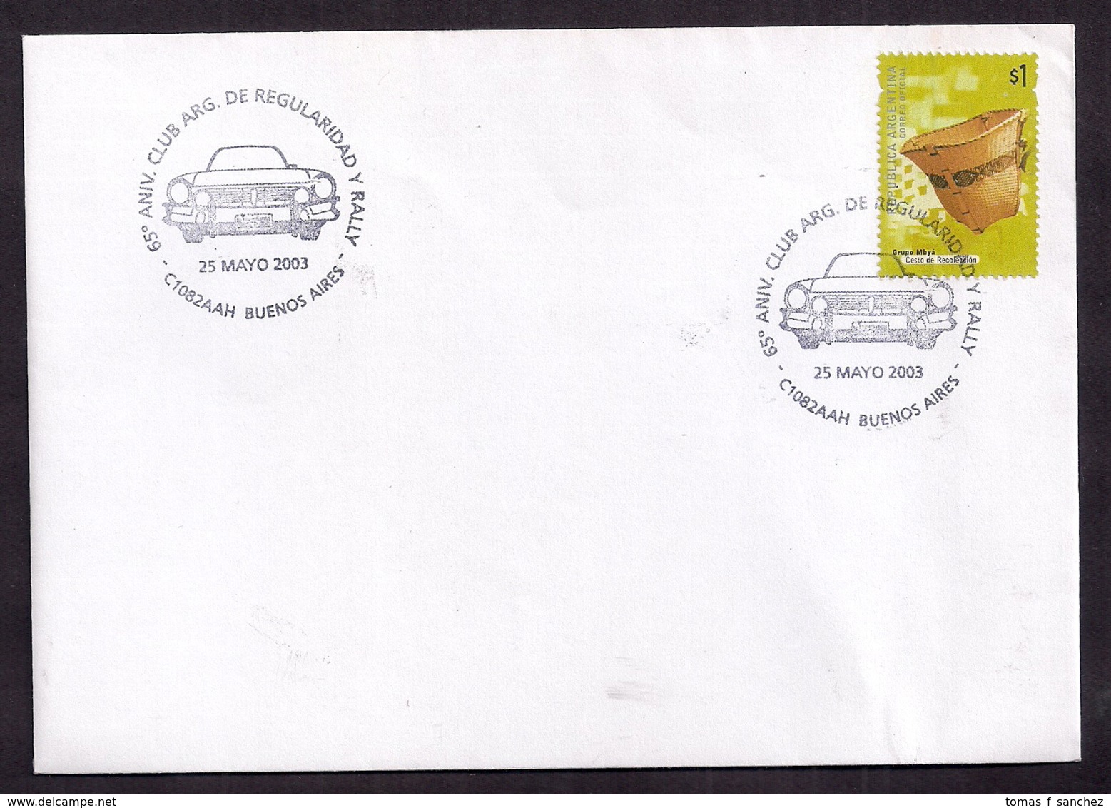 Argentina - FDC - 2003 - 65e Anniversaire Du Club Argentin De Régularité Et De Rallye - FDC