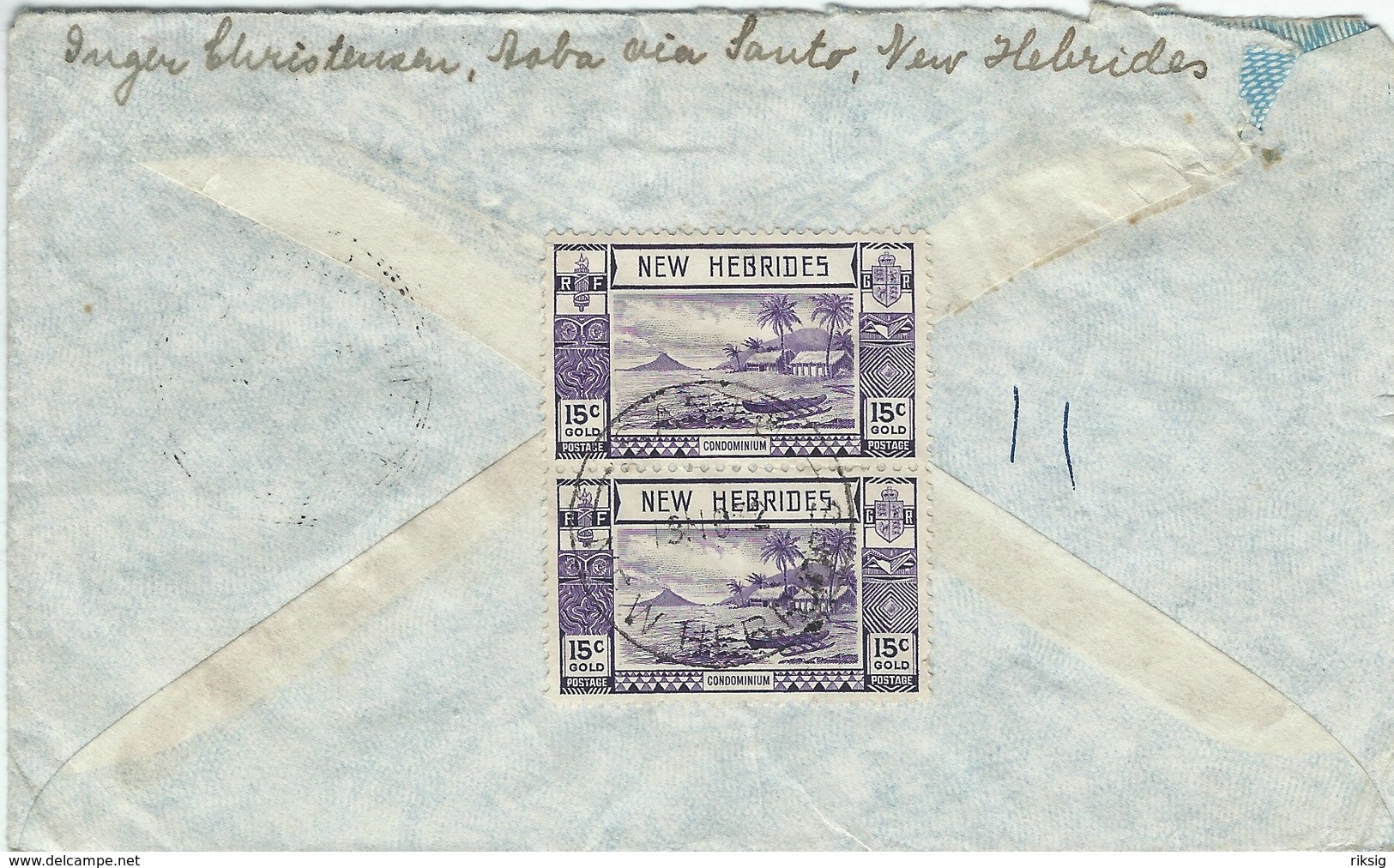 New Hebrides. English & French Legends. Cover Sent To Denmark.  H-1369 - Other & Unclassified