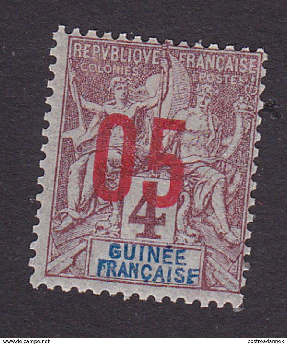 French Guinea, Scott #49, Mint Hinged, Navigation And Commerce Surcharged, Issued 1912 - Ongebruikt