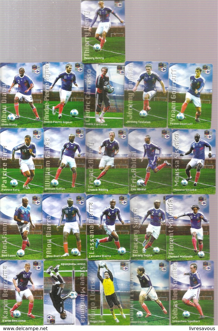 Magnets Lot De 21 Magnets Des Joueurs De L'équipe De France De Football De La Coupe Du Monde 2010 Offerts Par Carrefour - Deportes