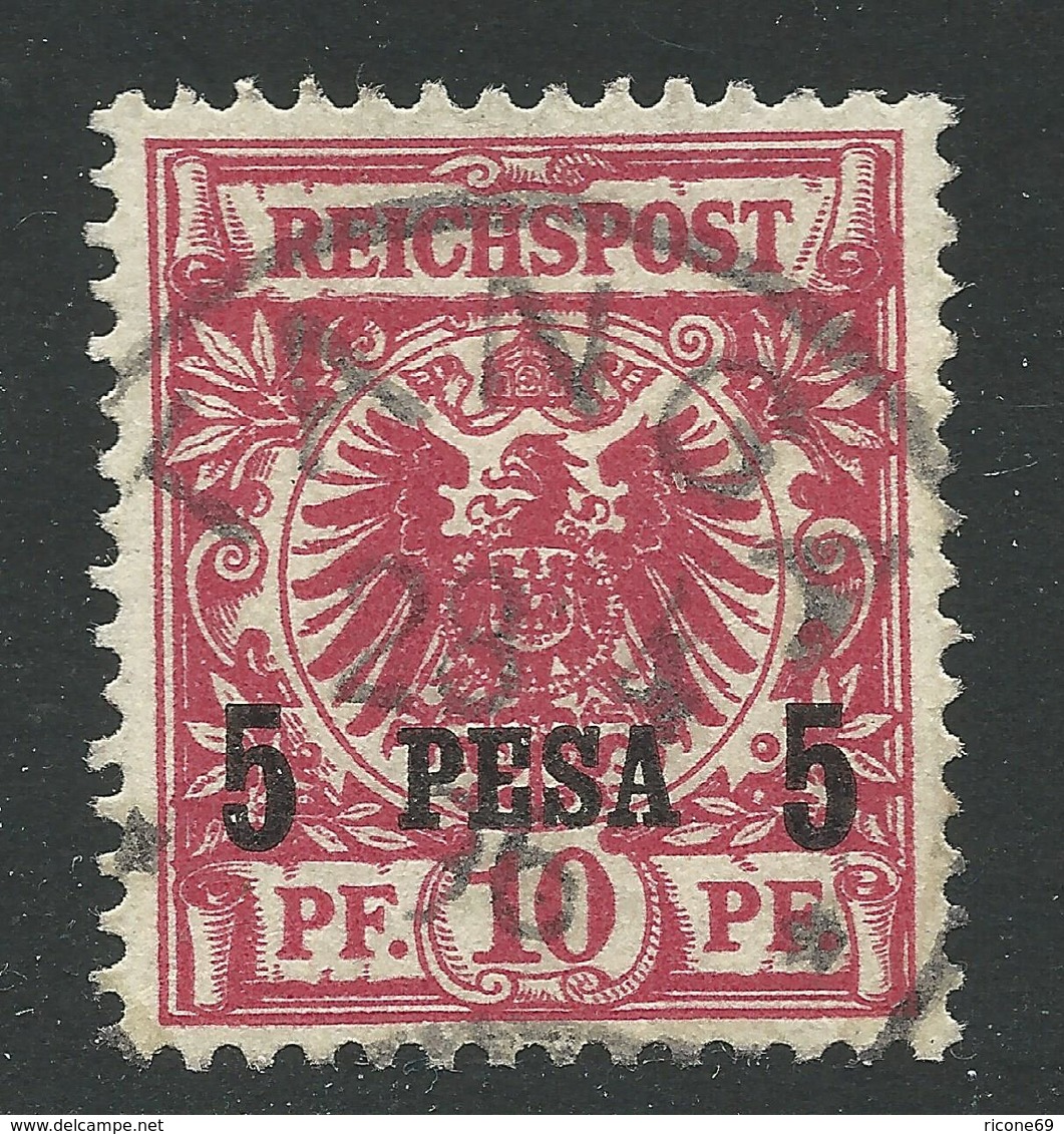 DOA 3c, 5 Pesa/10 Pf. M. Zentr. Stpl. TANGA. Geprüft - German East Africa