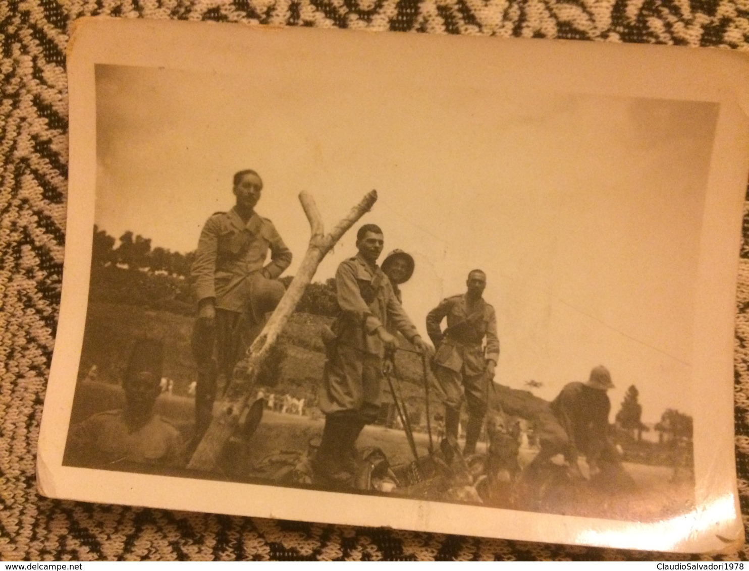 Foto Truppe Coloniali Esercito Divise Gradi Giberna Pugnale Facismo - Guerre, Militaire