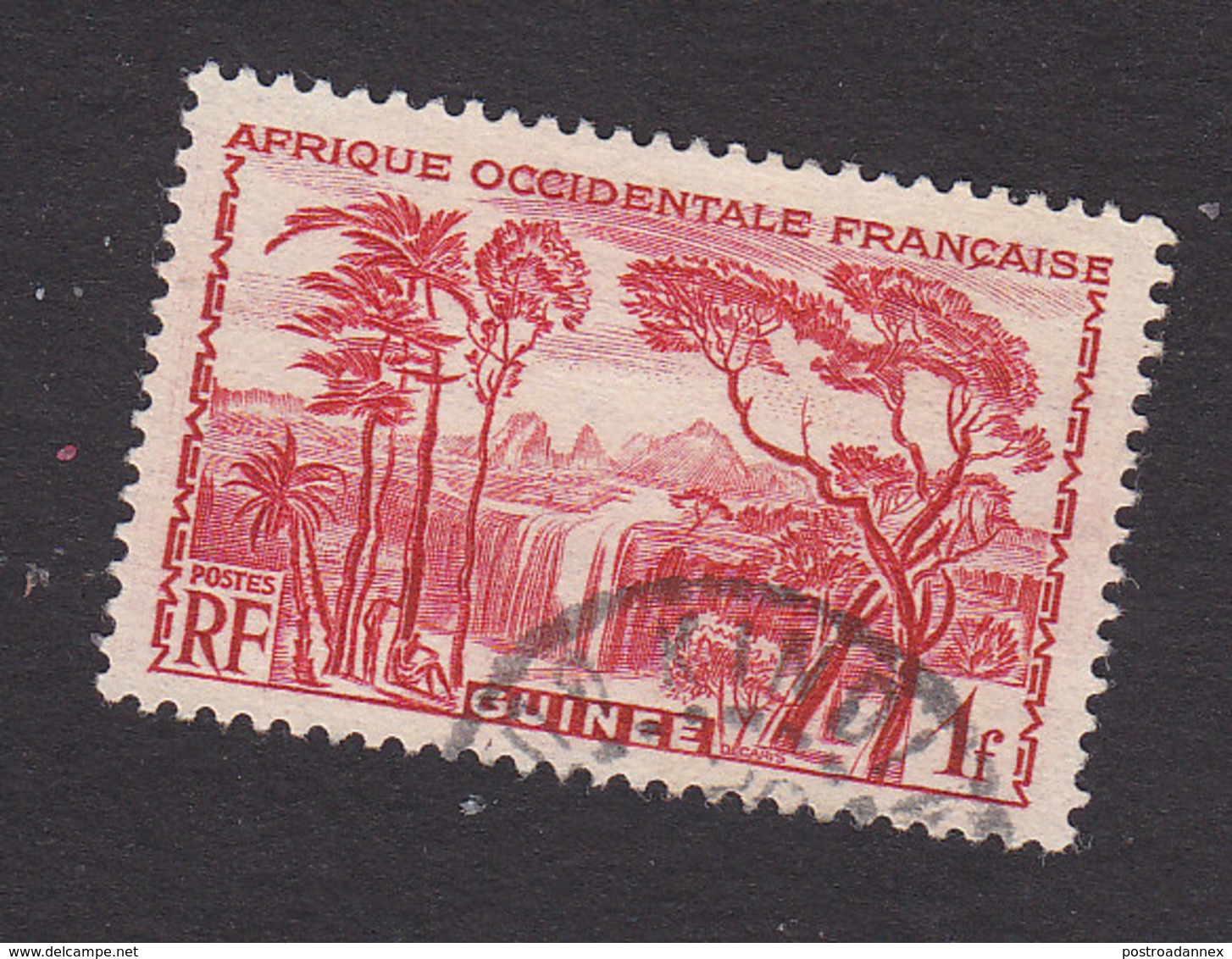 French Guinea, Scott #147, Used, Forest Waterfall, Issued 1938 - Usati