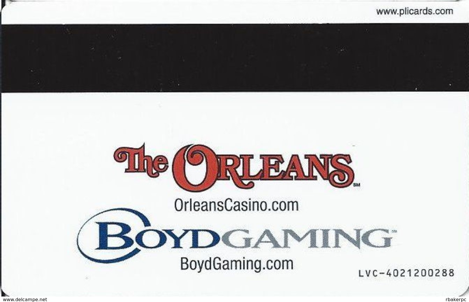 Orleans Casino Las Vegas, NV Hotel Room Key Card With LVC-4021200288 - Hotel Keycards