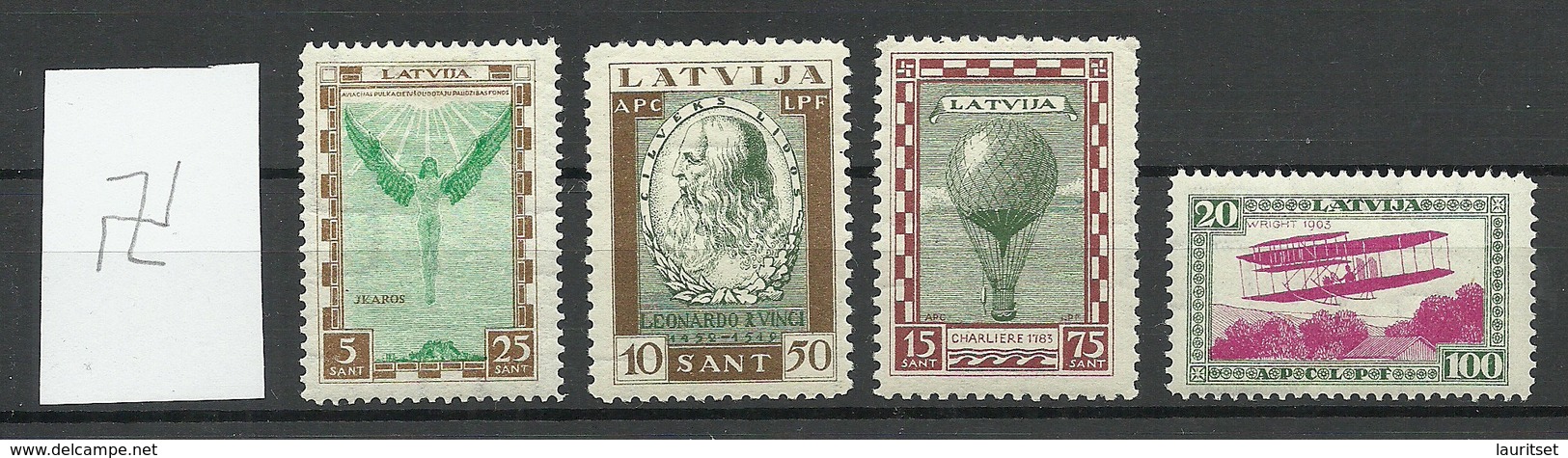 LETTLAND Latvia 1932 Michel 210 - 213 A INVERTED Alle Mit Kopfstehender WZ !! * - Lettonie